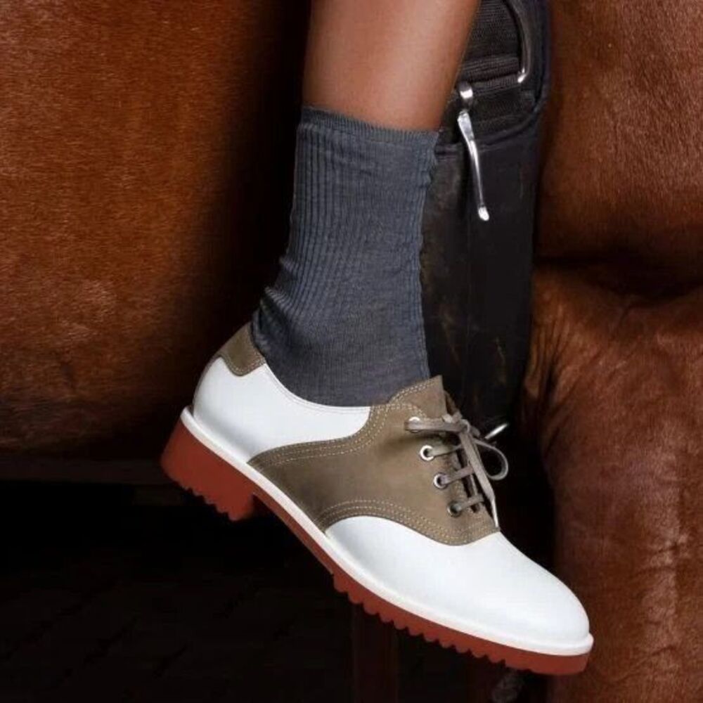LABUCQ Italy Saddle Shoes Size 41 US 10.5/11 White Leather Retro NEW
